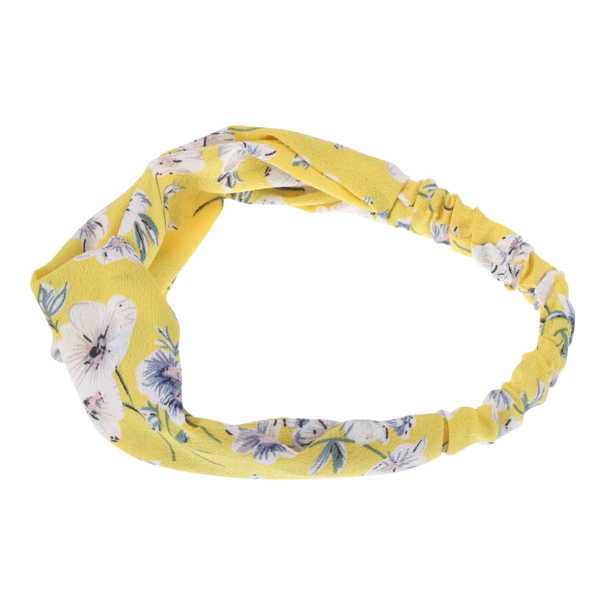 Unique Bargains Fashion Phalaenopsis Pattern Elastic Hairband 1 Pc Yellow