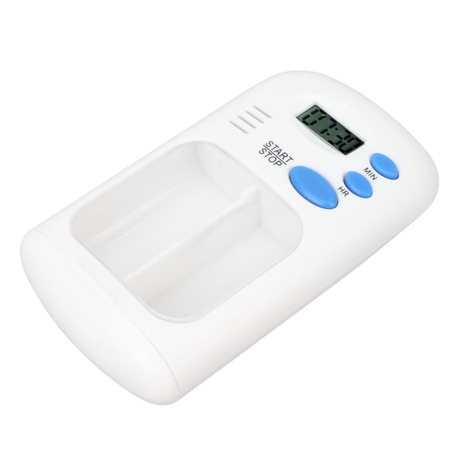 QIILU Organisateur de Pilules Portable, Distributeur de Pilules Intelligent Portable Automatique à 2 Compartiments avec Rappel d'Alarme pour Voyage et Maison, Distributeur de Pilules Automatique
