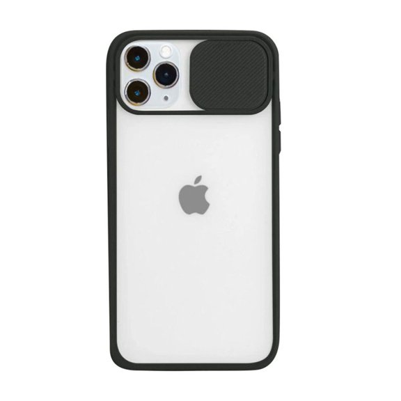 Designed for iPhone 13 Pro Case with Slide Camera Cover, Shockproof Soft Rubber Bumper & Hard Back Protective Case for iPhone 13 Pro 6.1 inch (2021) - Black