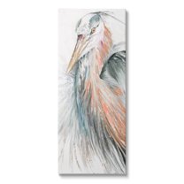 Stupell Industries Modern Heron Painting Animals & Insects Painting Gallery Wrapped Canvas Print Wall Art, 13 x 30