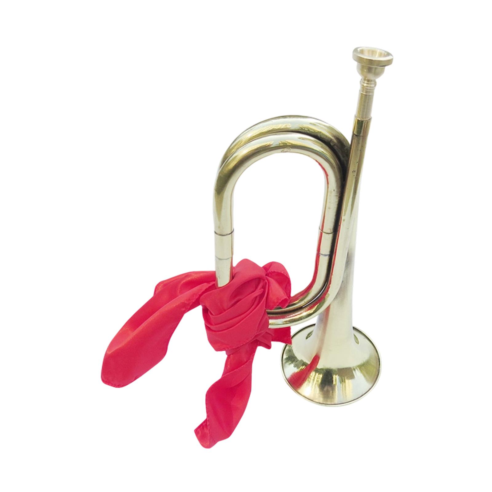 Brass Cavalry Trumpet Bugle Musical Instrument Thickened Material for School Band Training and Shows