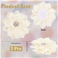 thumbnail image 2 of 5pcs Solid Chiffon Flower 3.35inch Vintage Fabric Flower Rhinestone Artificial for Headpiece Appliques Ornament DIY Handcrafted for Dress Hat Heels Accessories Cream-White for DIY, 2 of 9