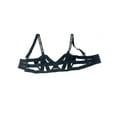 thumbnail image 3 of Victoria's Secret Very Sexy Bling Shine Rhinestone Logo Luxe Black Strappy Unlined Balconet Bra Cup Size 34DDD NWT, 3 of 4
