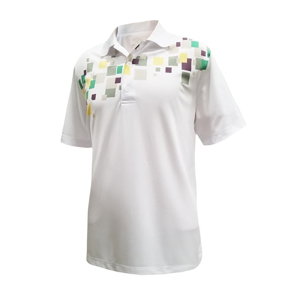 Monterey Club Men's Cube Element Print Contrast Golf Polo Shirt #1681