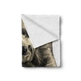 thumbnail image 2 of Sloth Soft Flannel Fleece Throw Blanket, Sweetly Smiling Jungle Animals Lying down Crossed Legs Tropic Fauna Sketch, Cozy Plush for Indoor and Outdoor Use, 70" x 90", Ivory Black, by Ambesonne, 2 of 6