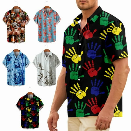 

Mens Animals Graphic Tee Shirts Regular Fit Polyester Costume Regular & Big Man Sizes