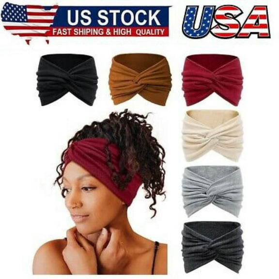 6 Pack Wide Headbands for Women, 4'' Extra Large Turban Headband Boho Hairband