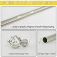 thumbnail image 3 of NICETOWN Drapery Curtain Rod 1 inch Diameter Adjustable Length 72 to 144" Length Decorate with Classic Twisted Cage Finial for Sliding Glass Door 66 to 120, Satin Nickel, 3 of 8
