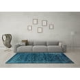 thumbnail image 3 of Ahgly Company Indoor Square Oriental Light Blue Industrial Area Rugs, 8' Square, 3 of 4