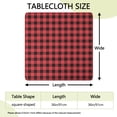thumbnail image 2 of Red and White Checkered Pattern Square Fitted Tablecloth with Elastic Edge,Square Table Cover,Washable Elastic Table Cover for Home Kitchen Party Decor 36"x36", 2 of 6