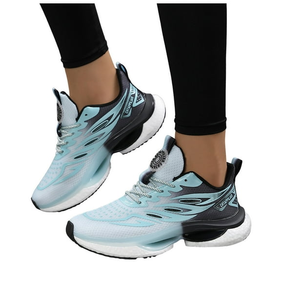 Dakaela Women's Road Running Shoes Non Slip Ladies Walking Chunky Platform Sneakers for Workout Gym Athletic Jogging Blue 8