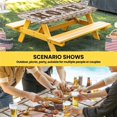 thumbnail image 6 of Retro Farmhouse Table Cloths for 6 Foot Rectangle Tables, Country Star Berries Text Wooden Grain Patio Waterproof Elastic Fitted Tablecloths, Washable Rectangular Table Cover for Camping, 6 of 8