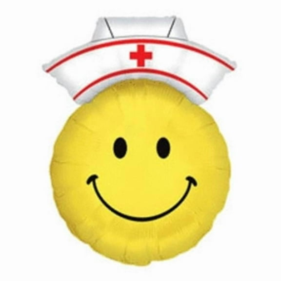 Betallic 18325 28 in. Smiley Nurse Shape Flat Foil Balloon
