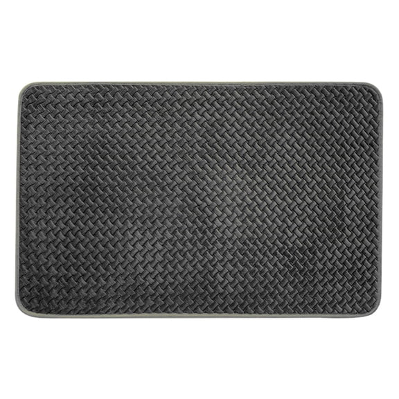 YOUMAI Bathroom Rugs Non Slip Absorbent Mat Weave Texture Rubber Backing Thin Bathroom Mats Fit Under Door Bathroom Floor Bathtub Shower, 50x80CM, Gray