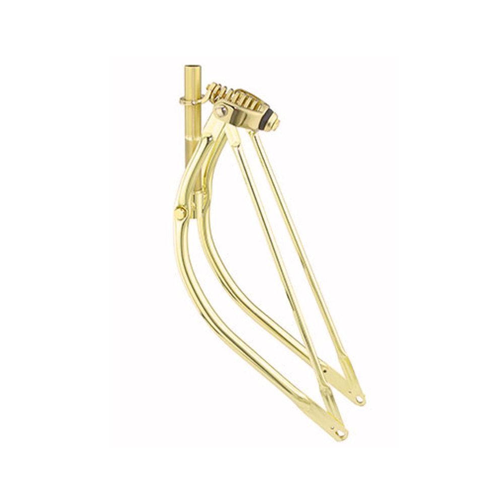 26 BENT SPRING FORK 1 INCH GOLD. lowrider , beach cruiser bike fork