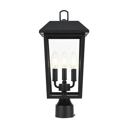 Elegant Lighting Riggs 8 x 18 inch Outdoor Post Light in Black