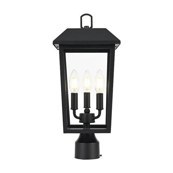 Elegant Lighting Riggs 8 x 18 inch Outdoor Post Light in Black