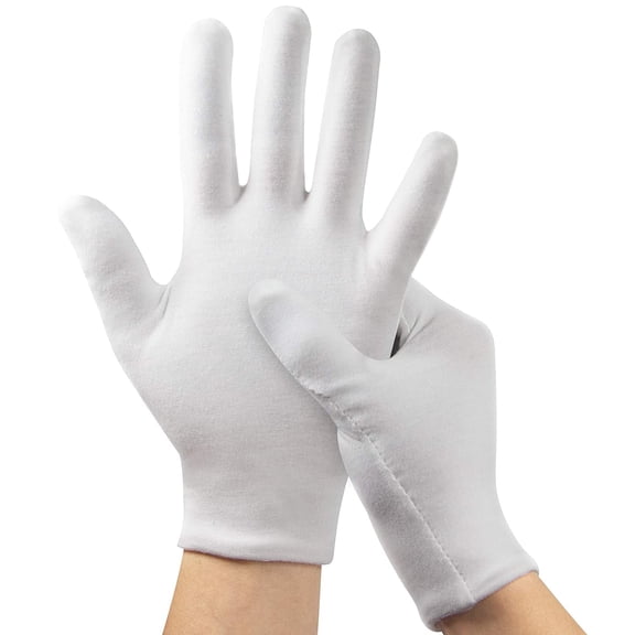 5Pairs Moisturizing Gloves Overnight, Cotton Gloves for Dry Hands Eczema,White Cotton Gloves for Men and Women, One Size Fit Most Cloth Gloves