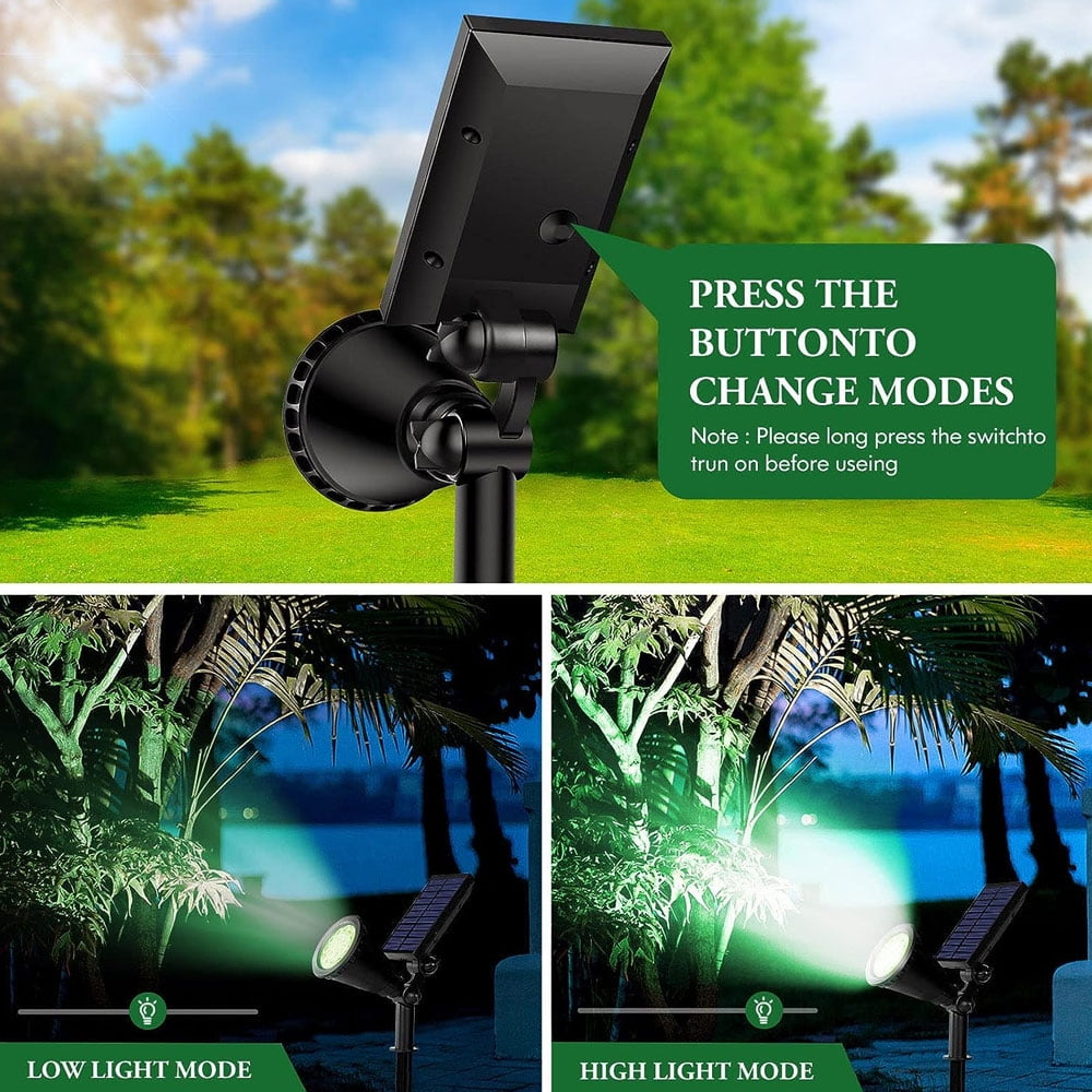 HAOAN Solar Spot Lights Outdoor, 18 LEDs Beads, Auto On/Off, IP67 Waterproof Solar Yard Spotlight Landscape Lighting Garden Wall Lights(Multi-colored)