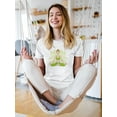 thumbnail image 2 of Yoga Lotus Pose In Flowers T-Shirt Women -Image by Shutterstock, Female Large, 2 of 4