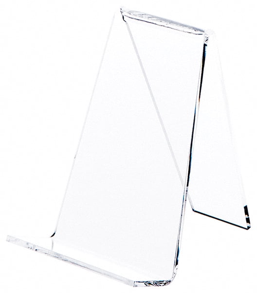 Plymor Clear Acrylic Book Easel with 1.125" Flat Ledge, 3.625" W x 4.25