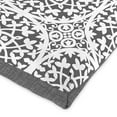 thumbnail image 2 of Jordan Manufacturing 44" x 22" Xenon Marlin Gray Solid and Global Marlin Gray and White Medallion Reversible Rectangular Outdoor Chair Cushion with Ties and Hanger Loop, 2 of 10