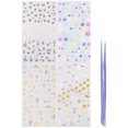 thumbnail image 1 of 4 Sheets 5D Flower Nail Stickers Nail Decals Nails Art Decorations Flower Nails Art Stickers with Tweezer for Women Girl, 1 of 4