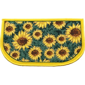 Kashi Home D-Shape Mat with Latex Back Sunflower Series Kitchen Rug, 18" by 30"