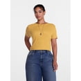thumbnail image 2 of Scenario Women's Rib Tee with Short Sleeves, Sizes XS-XXXL, 2 of 6