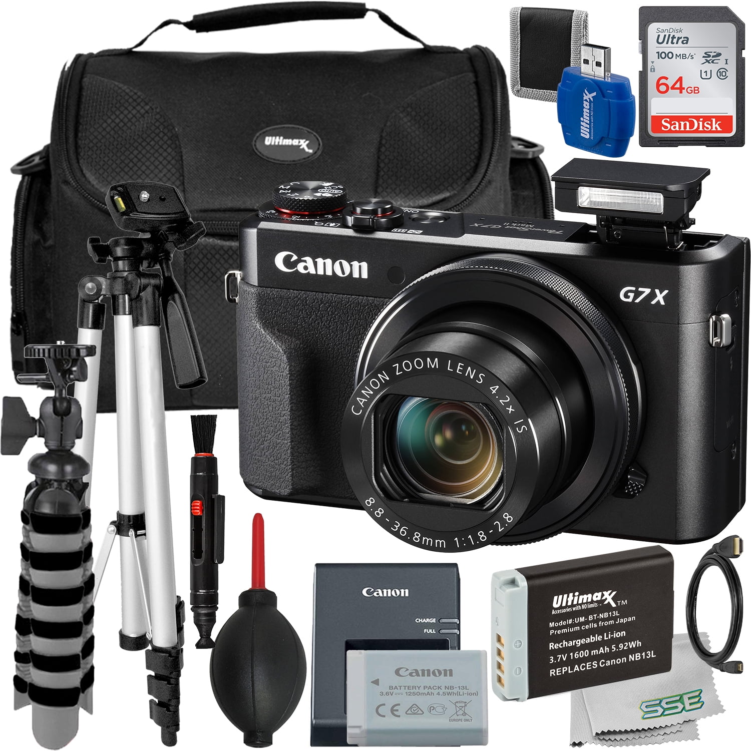 Canon PowerShot G7 X Mark II Camera Bundle - 64GB SDXC Card Canon PowerShot G7 X Mark II Camera Bundle - 64GB SDXC Card