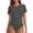 Green, variant on Telankuip Crew Neck Short Sleeve Bodysuits for Women Summer Solid Color Basic Stretchy Bodycon Jumpsuits Lightweight Soft Comfortable Casual Romper Workout Outfit Navy XL