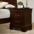 thumbnail image 2 of Furniture of America Jussy Transitional Solid Wood 2-Drawer Nightstand in Cherry, 2 of 3