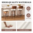 thumbnail image 5 of CRERIYO 360° Swivel Counter Height Bar Stool Set of 1, PU Leather Upholstered Bar Chair with Bentwood Legs and Backrest for Kitchen Island, White, 5 of 8