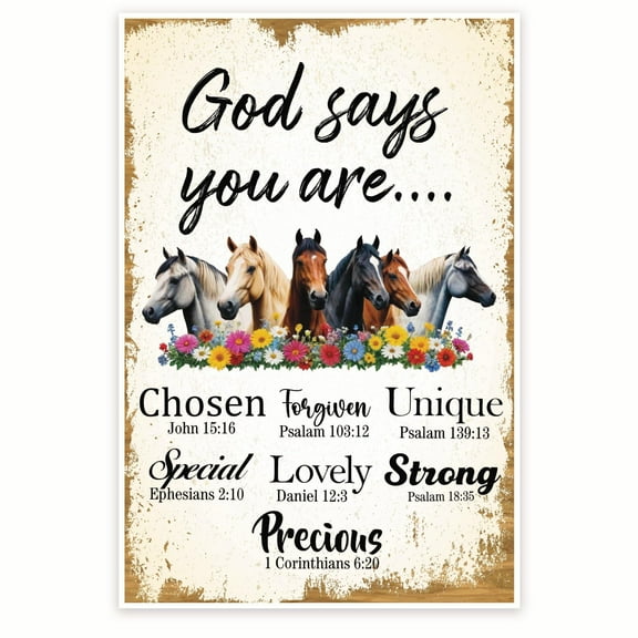Bliss Monkey Co. God Says You Are Poster - Bible Verses Christian Wall Decor - Positive Inspiring Wall Art - 12 x 18 Inch Poster - Unframed - Premium 100lb Gloss - Made In USA - BMCP096