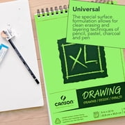 لوحة ورق رسم من سلسلة Canson XL ، تجليد الأسلاك العلوية ، (70 رطل / 114 جم) ، 60 ورقة ، 9 × 12