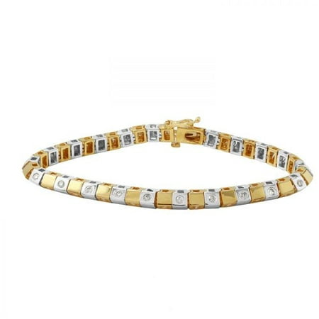 Foreli Ladies 1.54CTW Diamond 14K Two tone Gold Bracelet