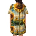 thumbnail image 6 of Fotbe Artistic Oil Painting Sunflower Print Pajama Set for Women 2 Piece Loungewear Short Sleeve Tops and Shorts Set Soft Sleepwear-XX-Large, 6 of 7