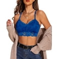 thumbnail image 2 of Lace Bralettes for Women Padded Bralette Camisole Racerback Crop Top Floral Lace Bralettes V Neck, 2 of 5