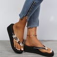 thumbnail image 3 of Oyedens Platform Wedge Sandals For Women Rhinestones Butterfly High Heels Dress Sandals Flip Flop, 3 of 7