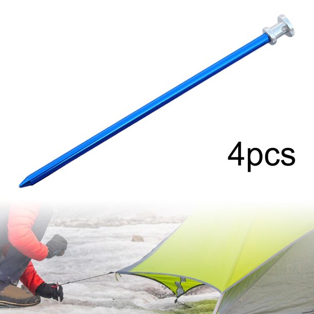 Pack de 4 clavos para tienda de campaña de 22,9 cm de largo, clavijas de metal ultraligeras de aluminio para camping, montañismo, kit de senderismo Azul Macarena estacas de la tienda