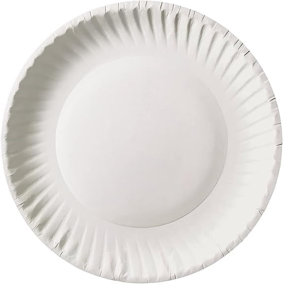 Watson Distributing 9" White Uncoated Disposable Paper Plate, 1000 Count