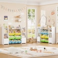 thumbnail image 3 of Homfa Kids Toy Organization Cubby Bookcase with 8 Bin, 2 Door White Storage Organizer Bookshelf for Children Room Playroom, 3 of 7