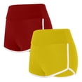 thumbnail image 2 of YOIAVAIOY Shorts for Women Lightweight Athletic Shorts High Waist Running Shorts Sporty Gym Elastic Workout Shorts Yellow M, 2 of 9