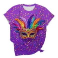 thumbnail image 6 of PNTUTB Carnival Women's Fashion Print Relaxed Short Sleeve Comfortable and Casual Crew Neck Design T Shirts, 6 of 6