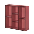 thumbnail image 3 of Kings Brand Furniture Haven 7-Shelf Bookcase - Storage Shelf Organizer with Vertical Compartments for Living Room, Bedroom or Home Office (Red), 3 of 5