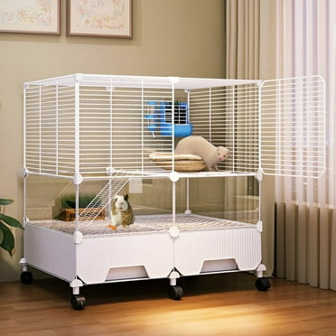 Aqwiopr Metal Ferret Chinchilla Rat Cage Small Animal Cage with Rolling Stand Indoor Outdoor for Squirrel/Guinea Pig/Bunny/Sugar Glider