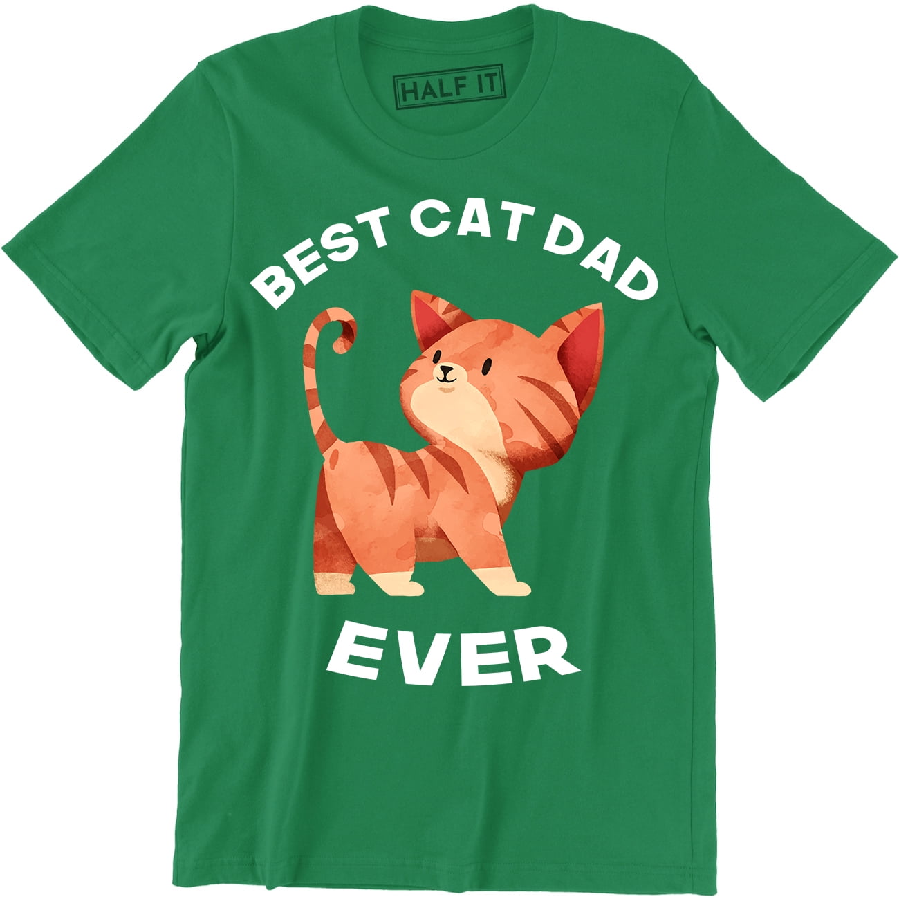 Mens Best Cat Dad Ever Cat Face Funny Cats Humor TShirt
