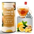 thumbnail image 2 of (2 pack) ULTHMOK Lemon Ginger Tea Bags 50 Counts/ 2.5g, Made with 100% Natural Lemon & Ginger Root, No Additive & Caffeine Free., 2 of 8
