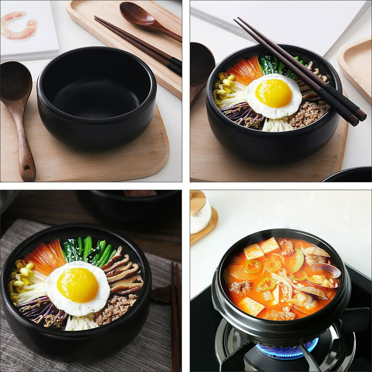BALWOO Korean Earthenware Pot Ttukbaegi, Ceramic Clay Cooking Pot Petalite  Casserole, Heat Resistant Ceramic Pot, Zero-Crack Stone Bowl Stockpot Soup
