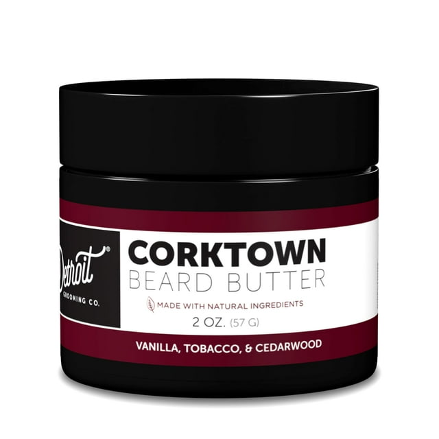 Manteca para barba Detroit Grooming Co. para hombre | Suaviza, espesa e hidrata con aceite de cártamo y manteca de karité | Aroma a Corktown, 56 ml